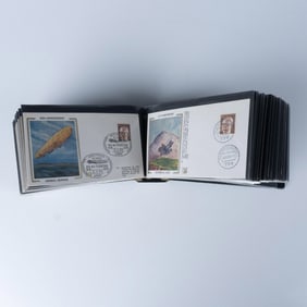 Album of 90 Airship Silkscreen Cachet Envelops Covers