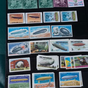 Album of Airships Stamps & Gold Plated Zeppelin Covers