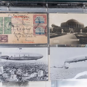 Album of Antique Zeppelin Postcards & Stamped Envelops