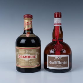 2pc Drambuie and Grand Marnier Bottles