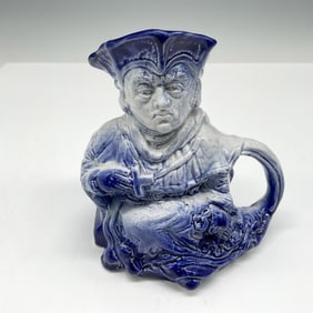 Burleigh Ironstone Flow Blue Character Jug, Cardinal Wolsey