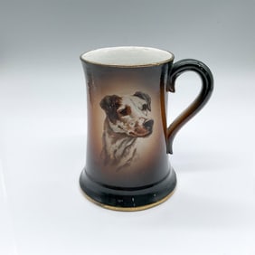 Antique Sevres Pottery French Dog Beer Mug