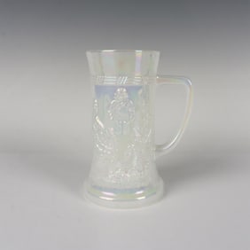 Mid-Century Federal Iridescent White Moonglow Glass Beer Jug