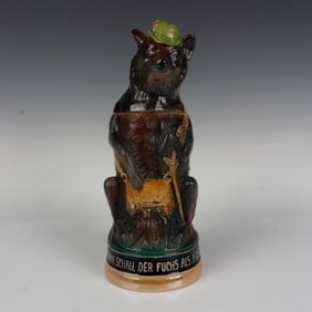 Vintage Golden Crown E&R German Hunting Fox Character Stein