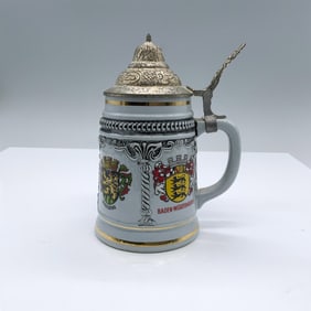 German Miniature Stoneware Crest Beer Stein