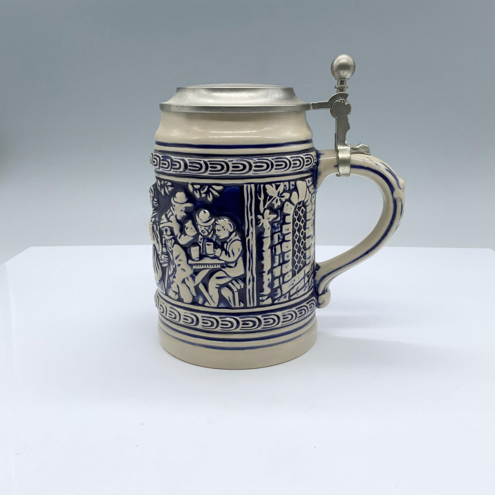 Gerz Ceramic and Tin Beer Stein, Tavern Scene (1 of 5)