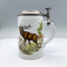 Sandizell Porcelain Stein with Pewter Lid