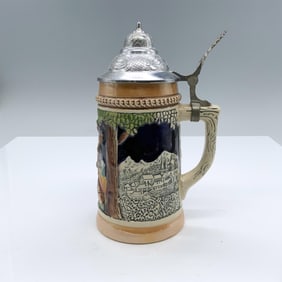 Vintage German Stoneware Lidded Beer Stein