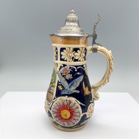 West Germany Stein with Pewter Lid