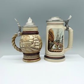 2pc Avon Beer Steins, The Shipbuilder and Ships