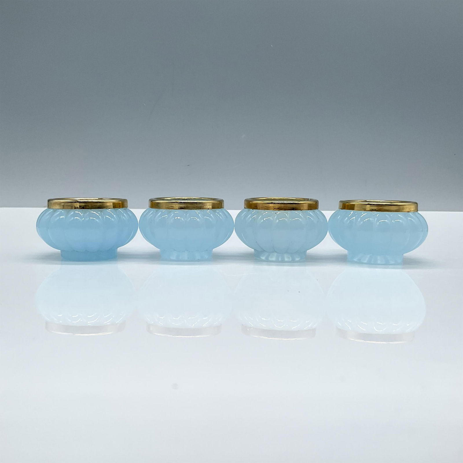 4pc Opaline Veritable Glass Open Salt Cellars (1 of 3)