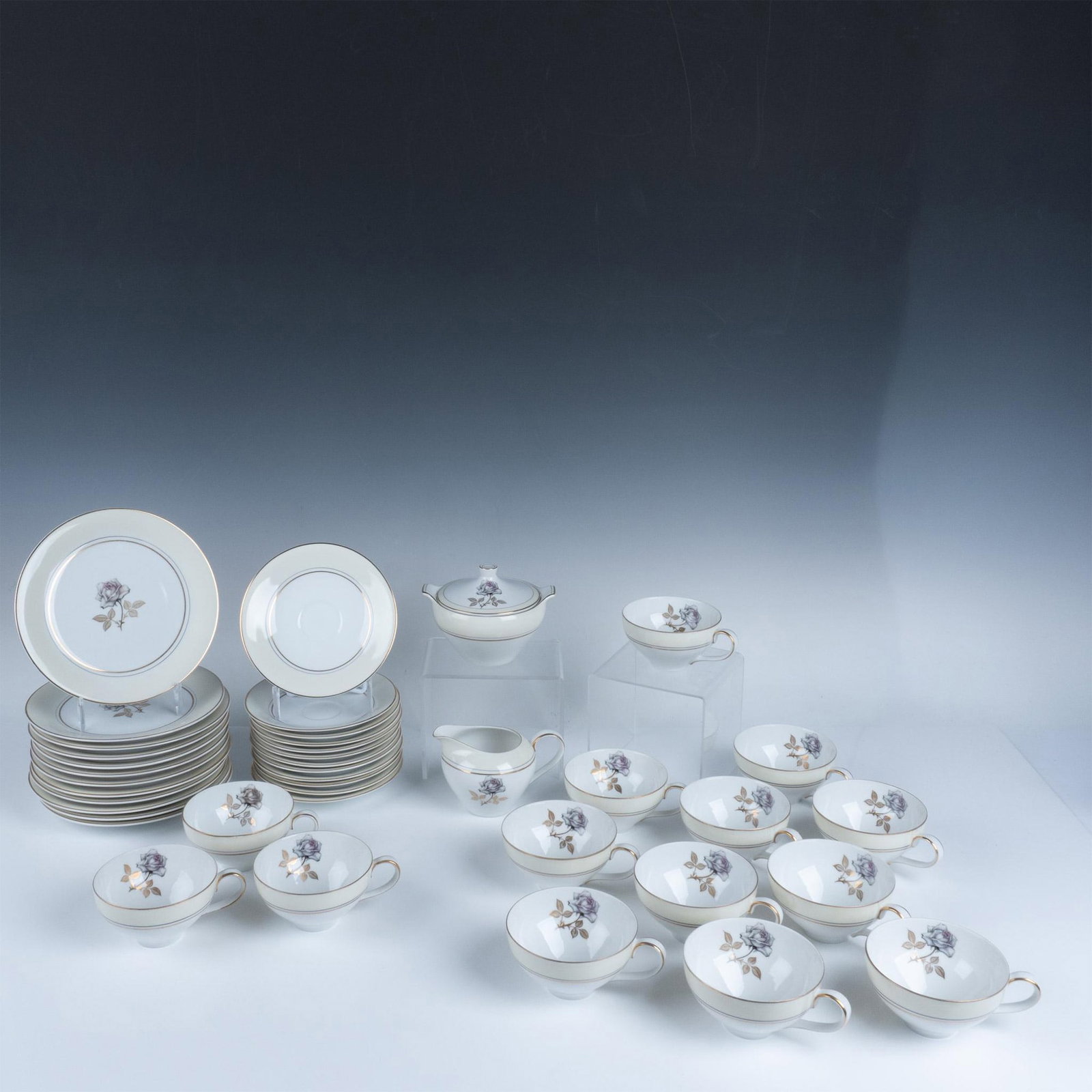 40pc Halsey Fine China Tea Trio Set, Magnifico 419 (1 of 10)