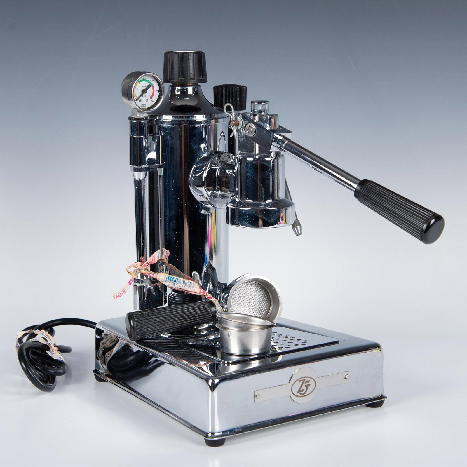Zacconi Stainless Steel Espresso Machine: Outstanding espresso machine with lever mechanism to control exact brewing process. Durable design assures longevity of machine. Pressure gauge on front, steamer on side and on-off toggle switch on si
