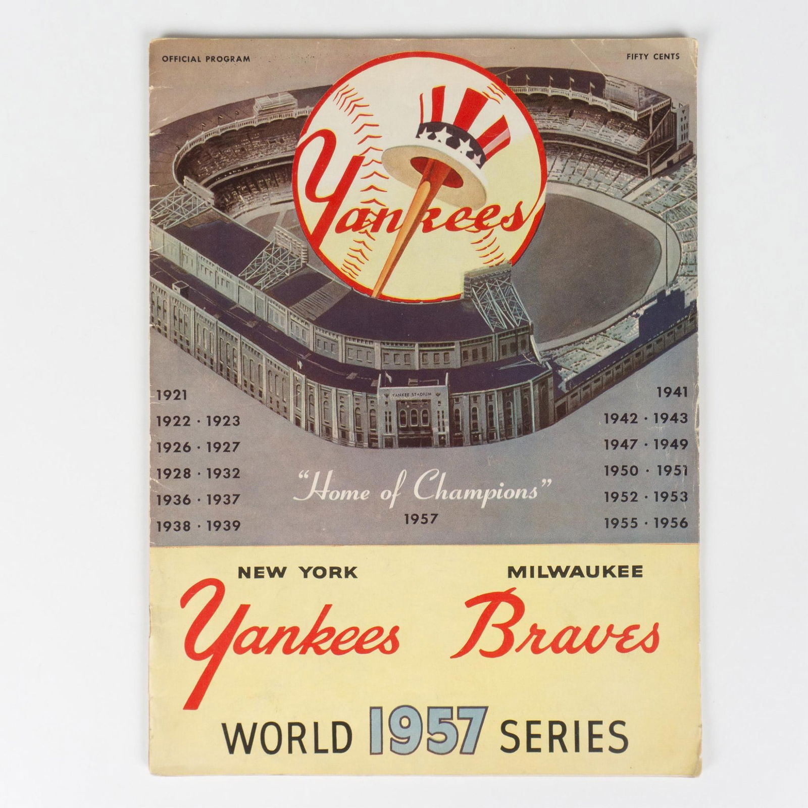 1957 World Series Official Program - NY Yankees vs. Braves (1 of 3)