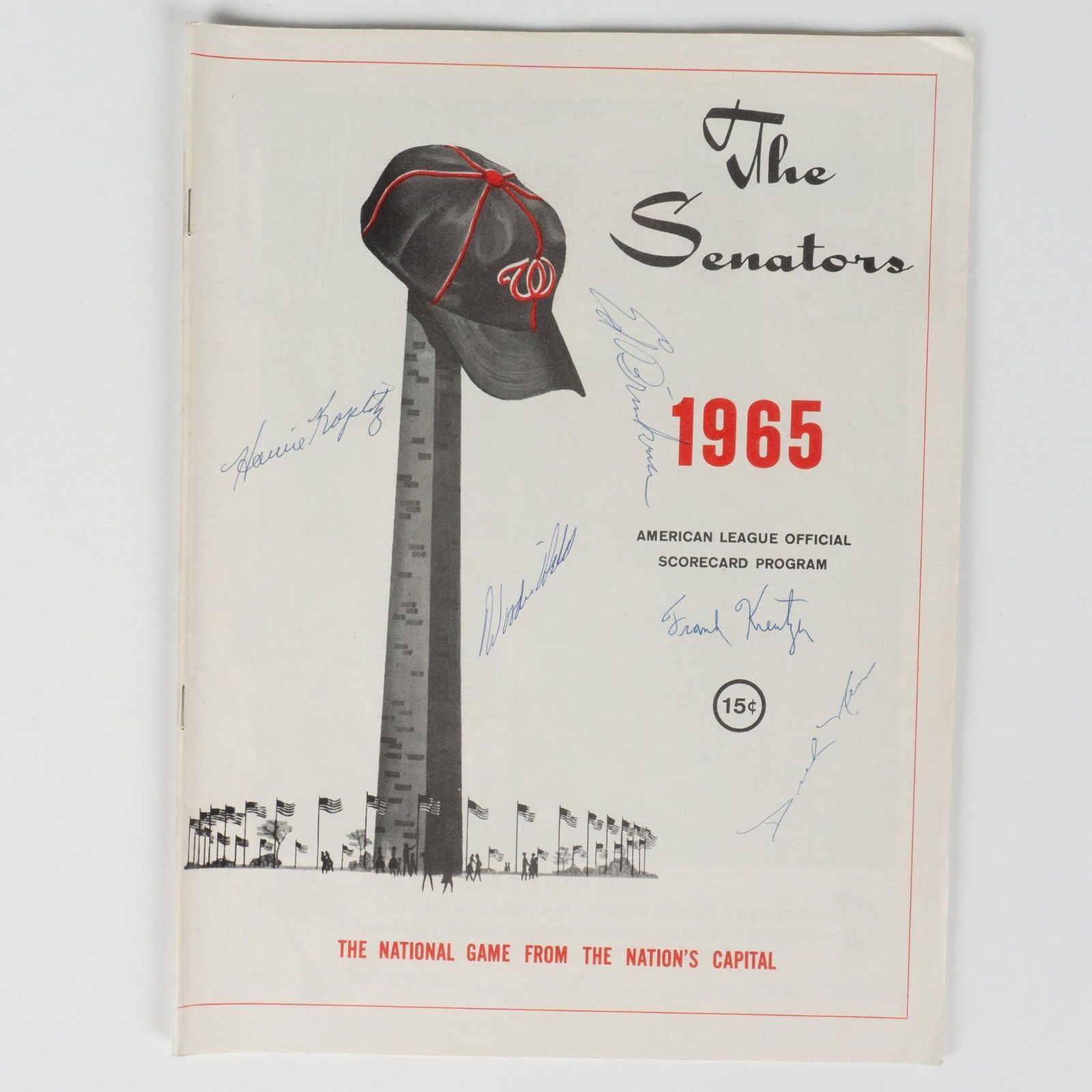 1965 Washington Senators A.L Official Scorecard Program, Signed (1 of 3)