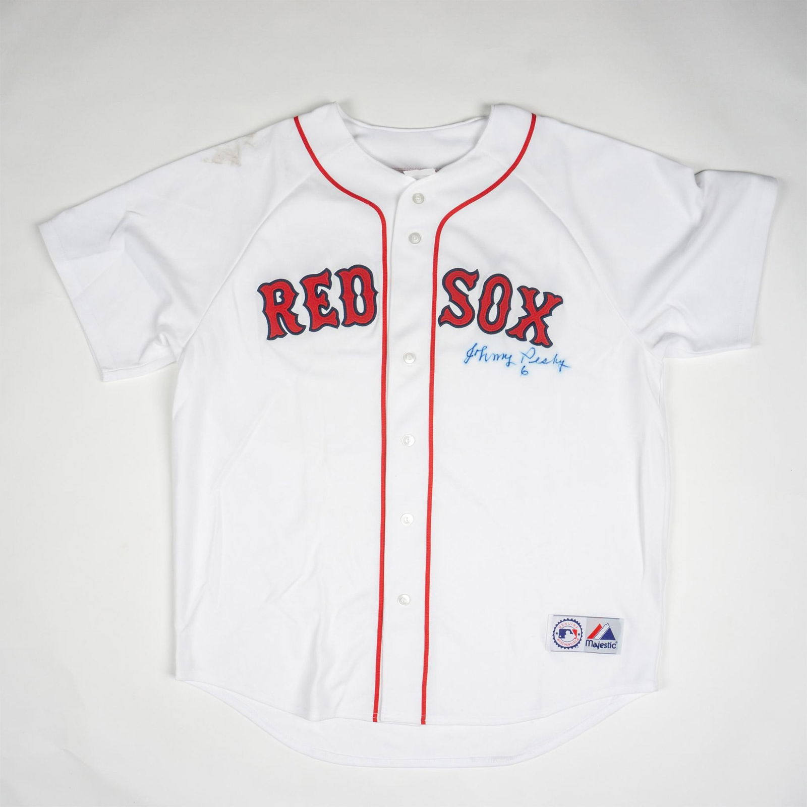 Johnny Pesky Majestic MLB Autographed Jersey (1 of 7)