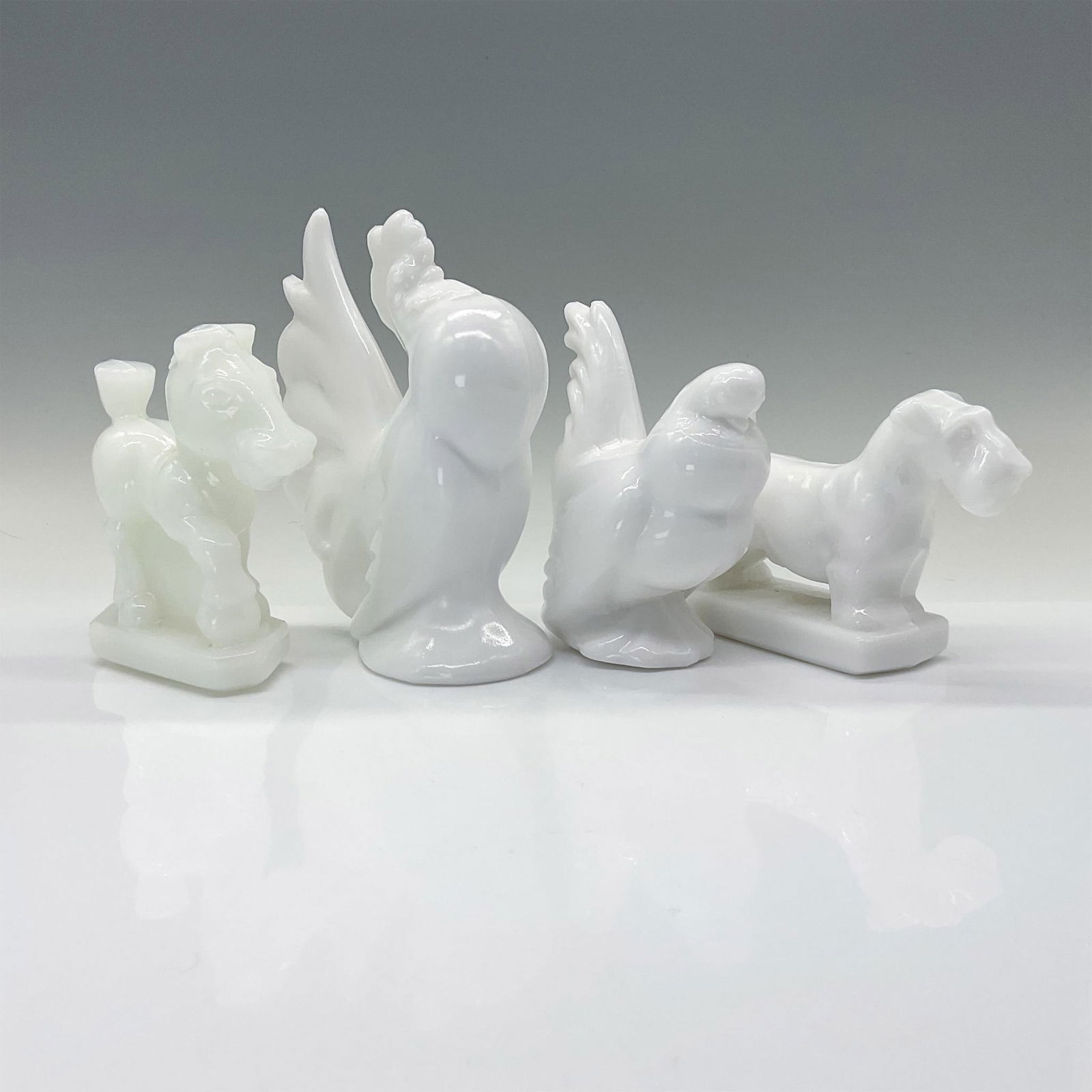 4pc Vintage Milk Glass Animal Figurines (1 of 6)