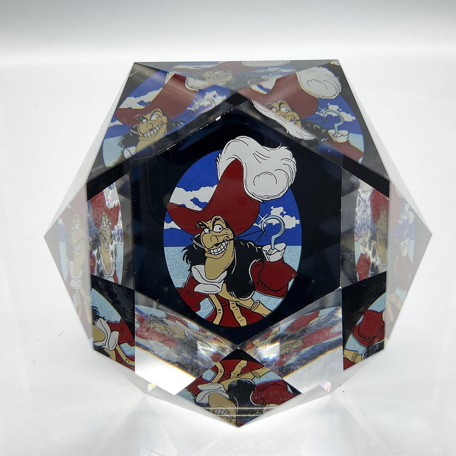 Arribas Bros. Crystal Paperweight, Disney's Captain Hook (1 of 4)