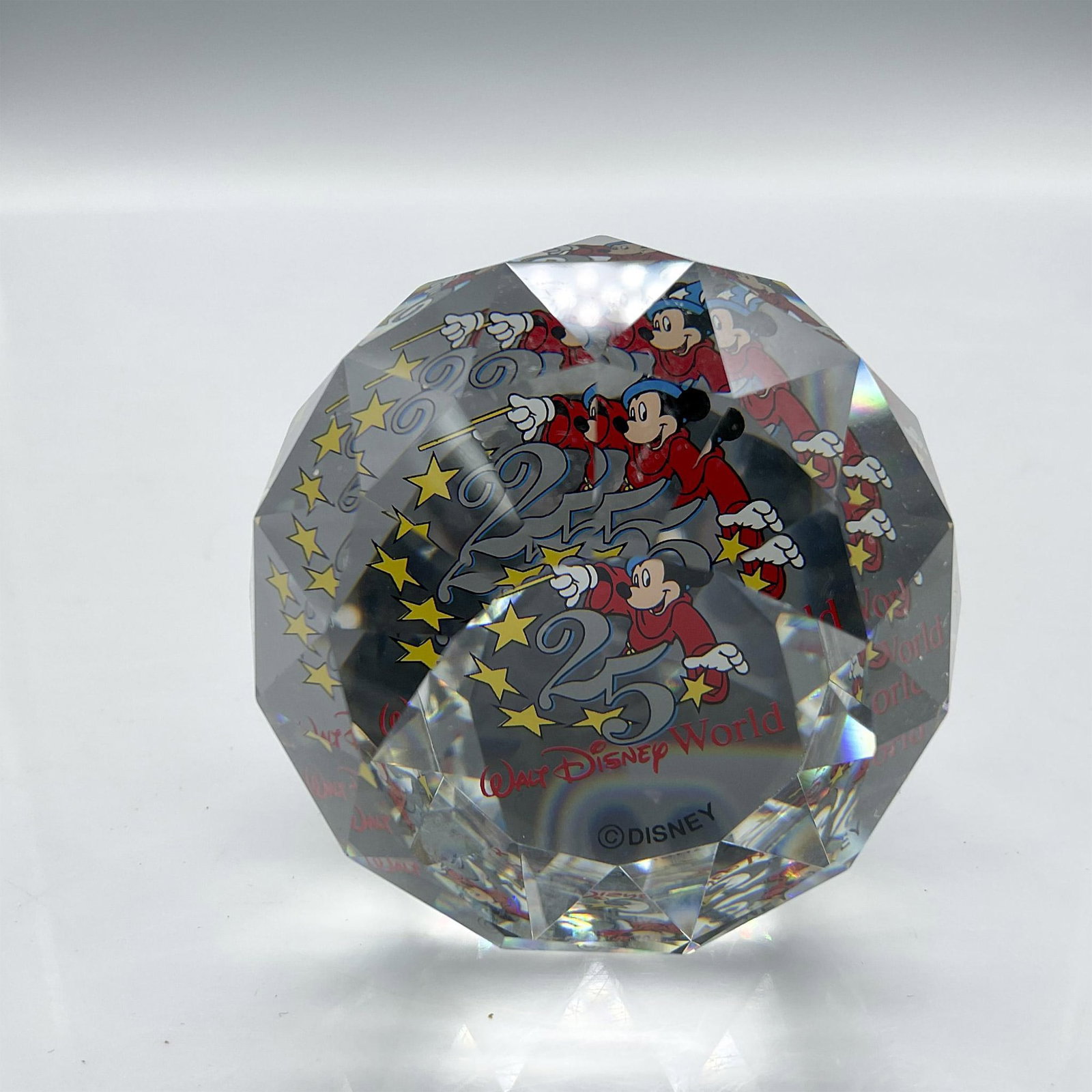 Swarovski Crystal Paperweight, WDW 25 Year Anniversary (1 of 4)
