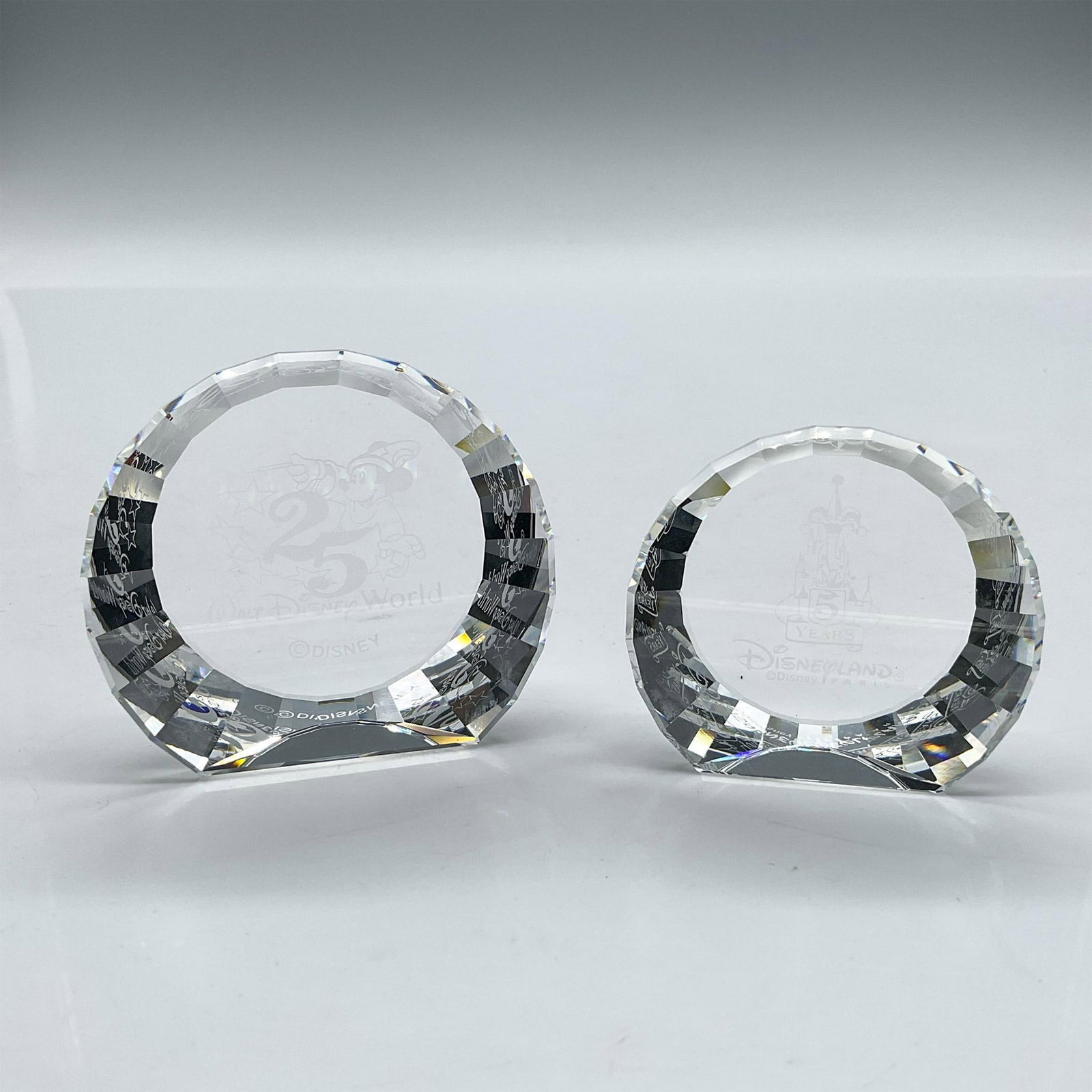2pc Swarovski Crystal Disney Commemorative Paperweights (1 of 3)