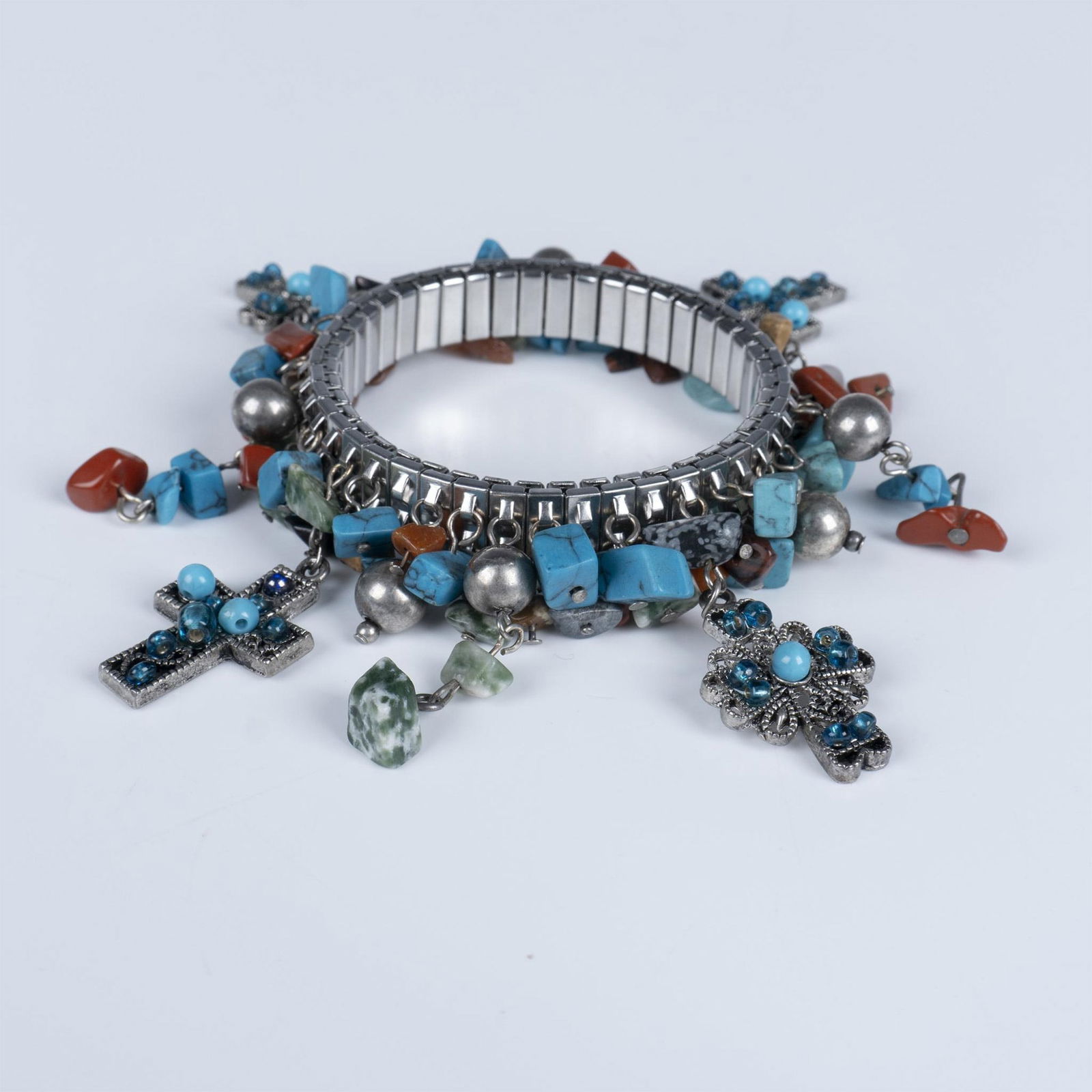 Semi-Precious Stones and Crosses Bracelet (1 of 3)