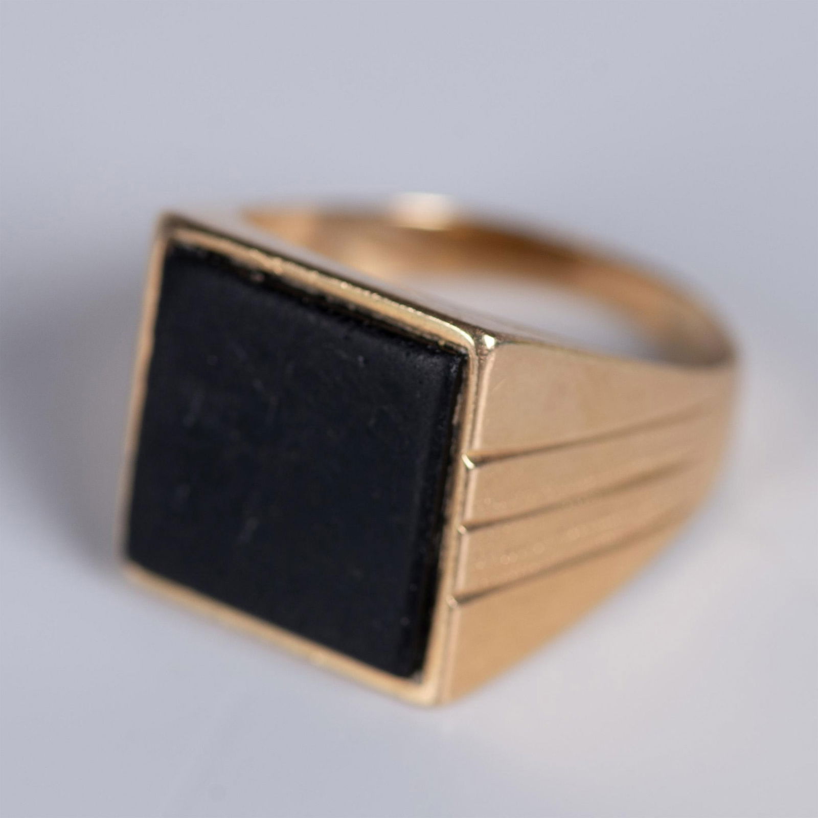 Bold 14K Yellow Gold and Onyx Ring (1 of 6)