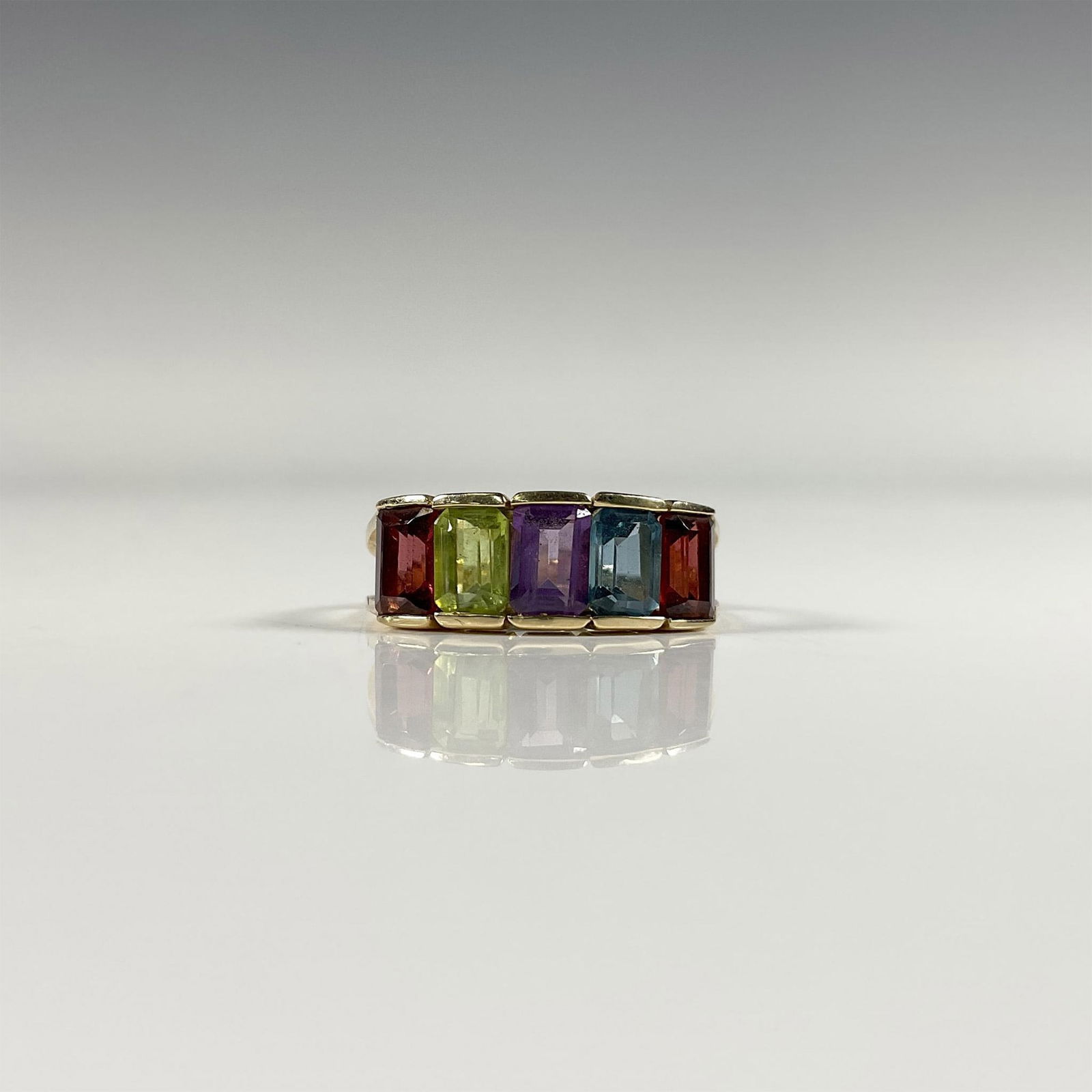 Colorful 14K Gold Multi-Gemstone Ring (1 of 7)