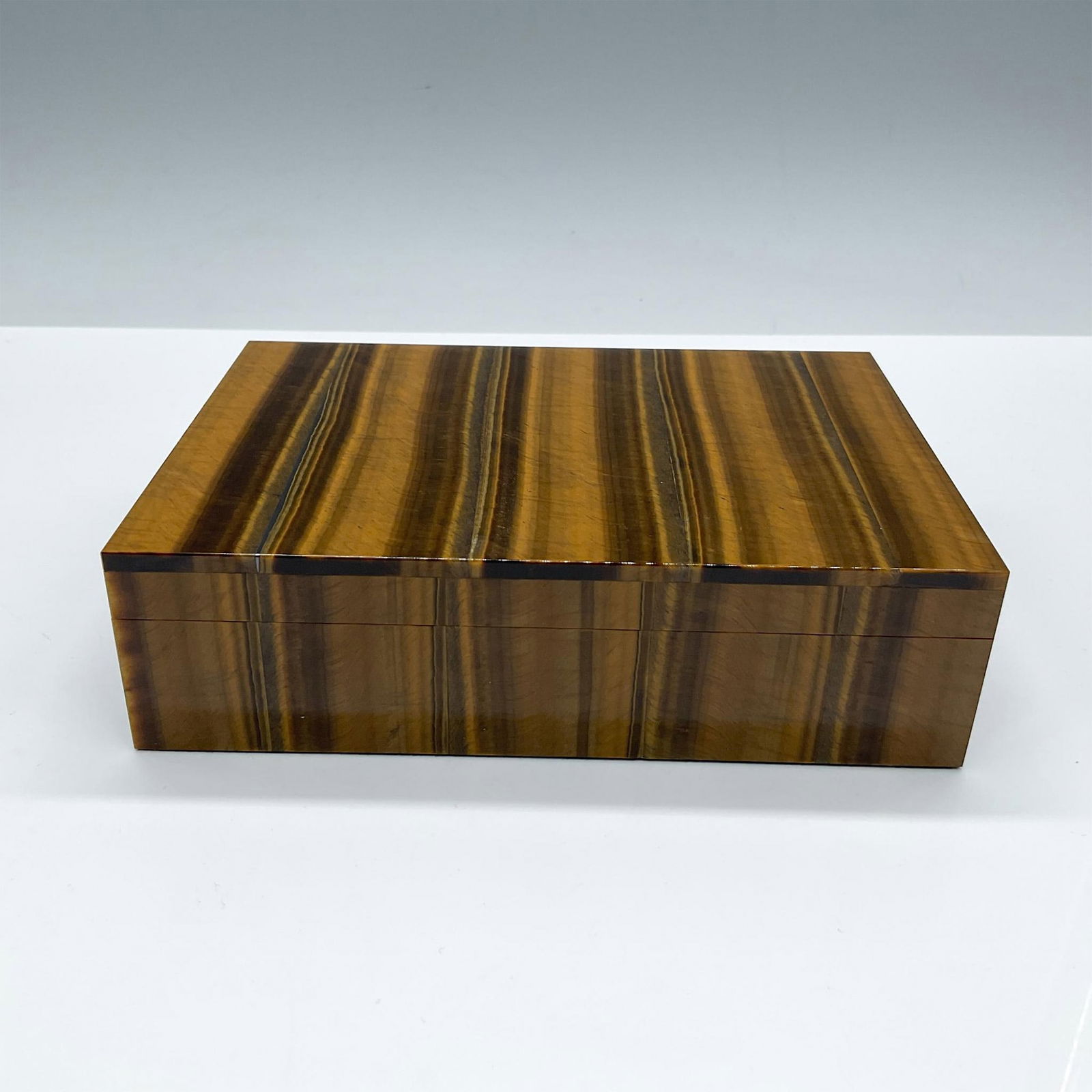 Vintage Tiger Eye Gemstone Jewelry Box (1 of 4)