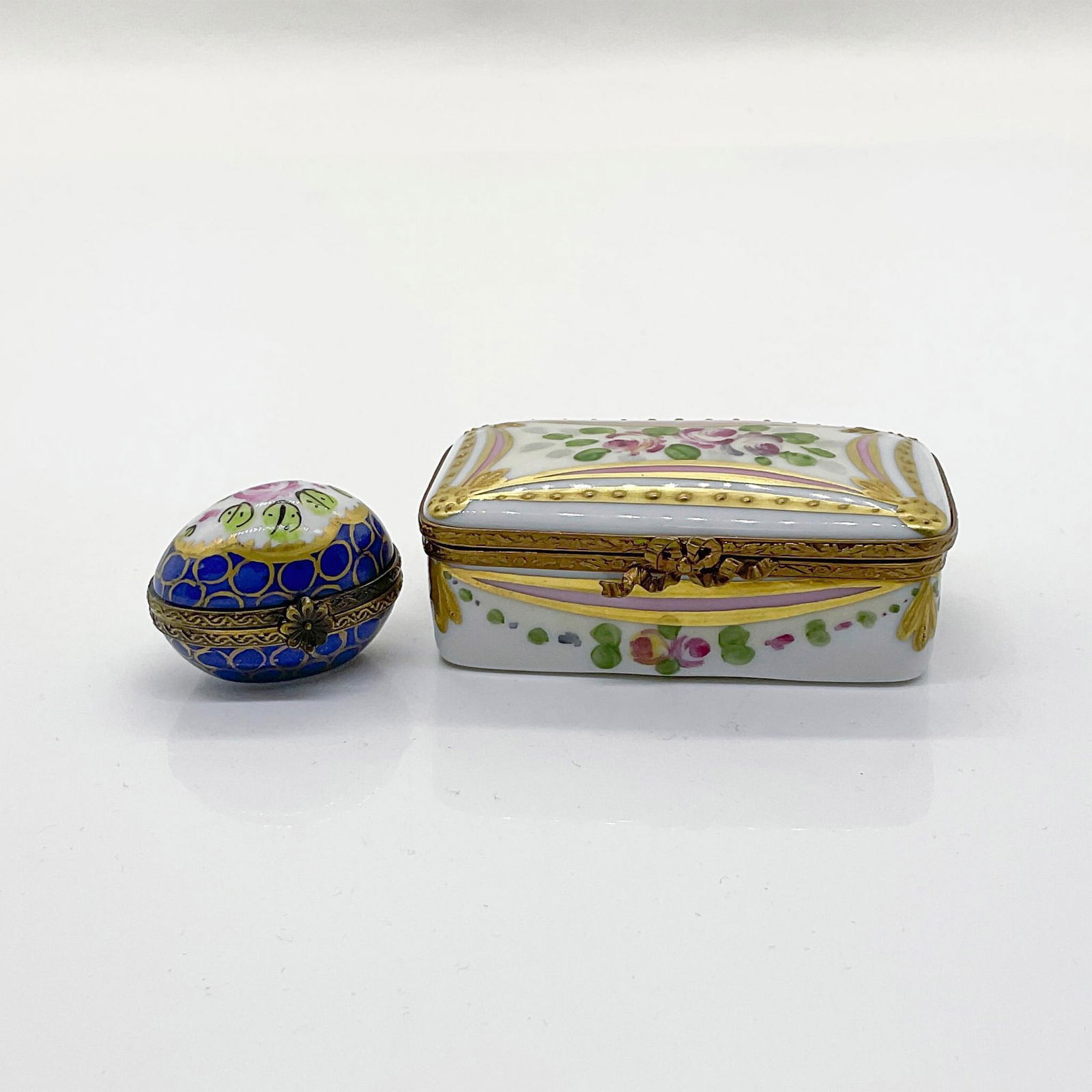 2pc Limoges France Keepsake Box, Roses (1 of 5)