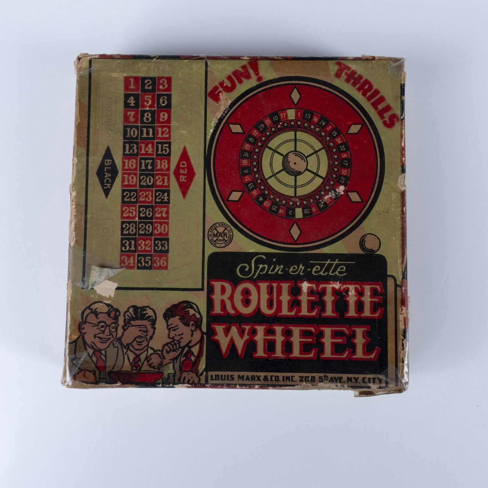 3pc Marx Toys Tin Spin-Er-Ette Roulette Wheel Toy (1 of 5)