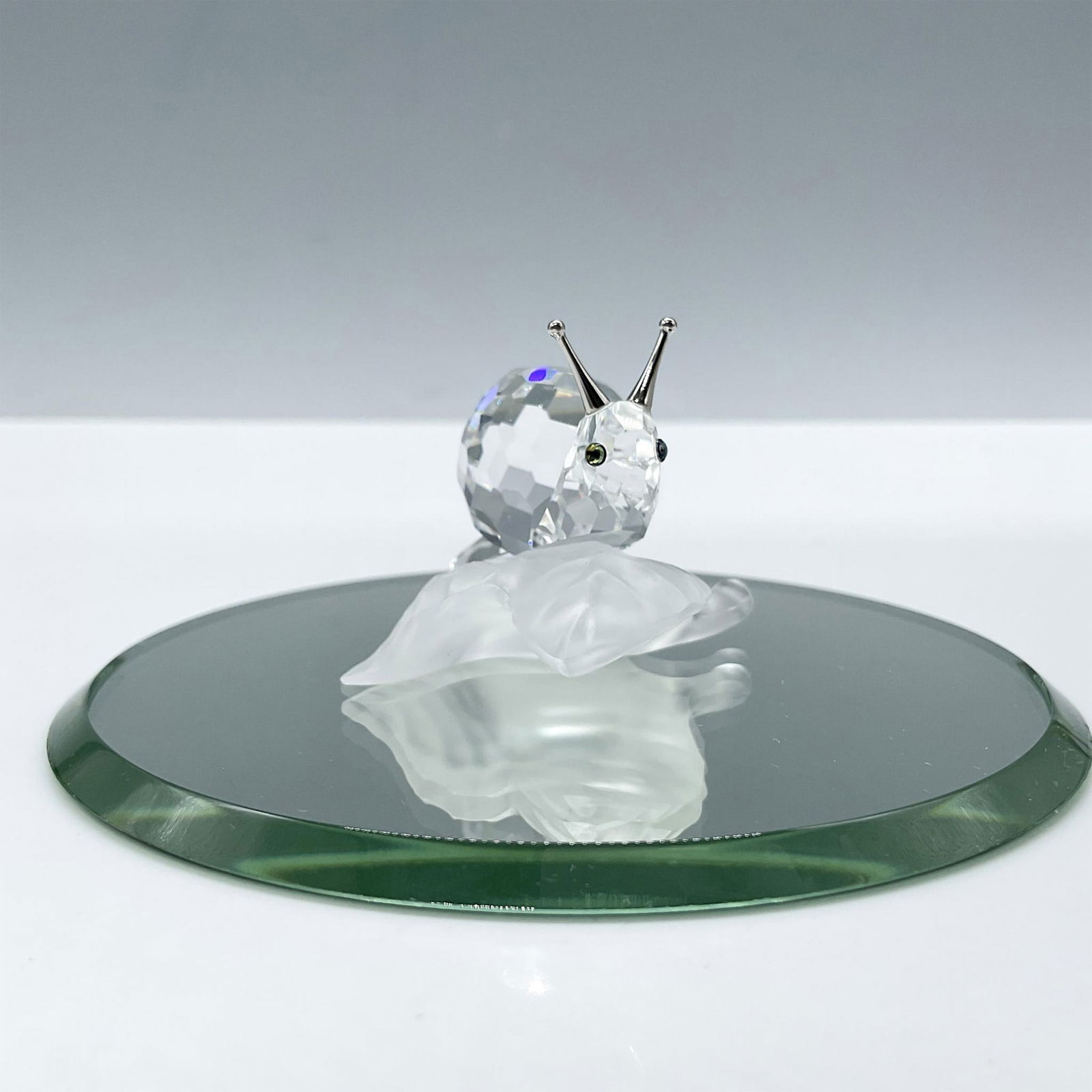 Swarovski Crystal Figurine, Snail on Vine Leaf + Mirror Base (1 of 4)