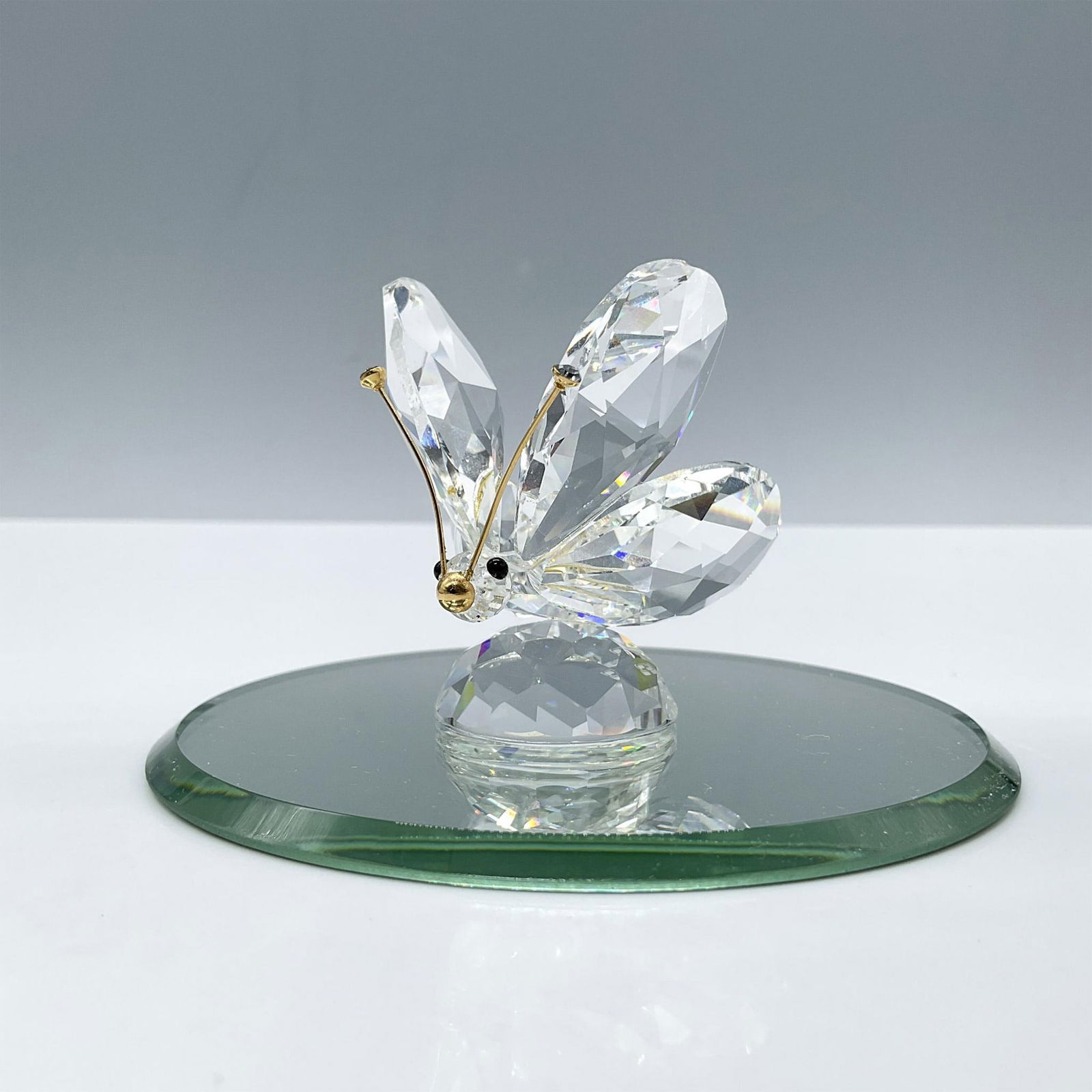 Swarovski Crystal Figurine, Butterfly Gold Antenna + Base (1 of 3)
