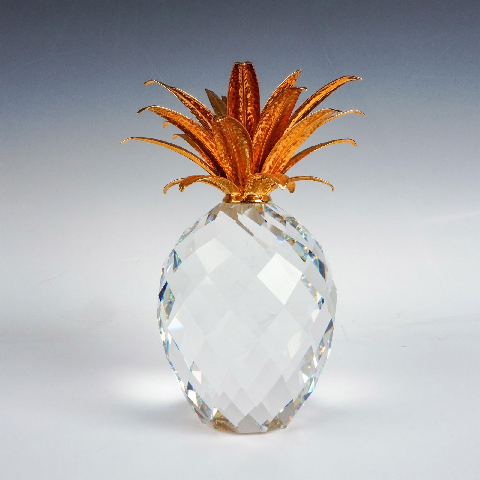 Swarovski Crystal Figurine, Large Pineapple With Gold Crown (1 of 5)