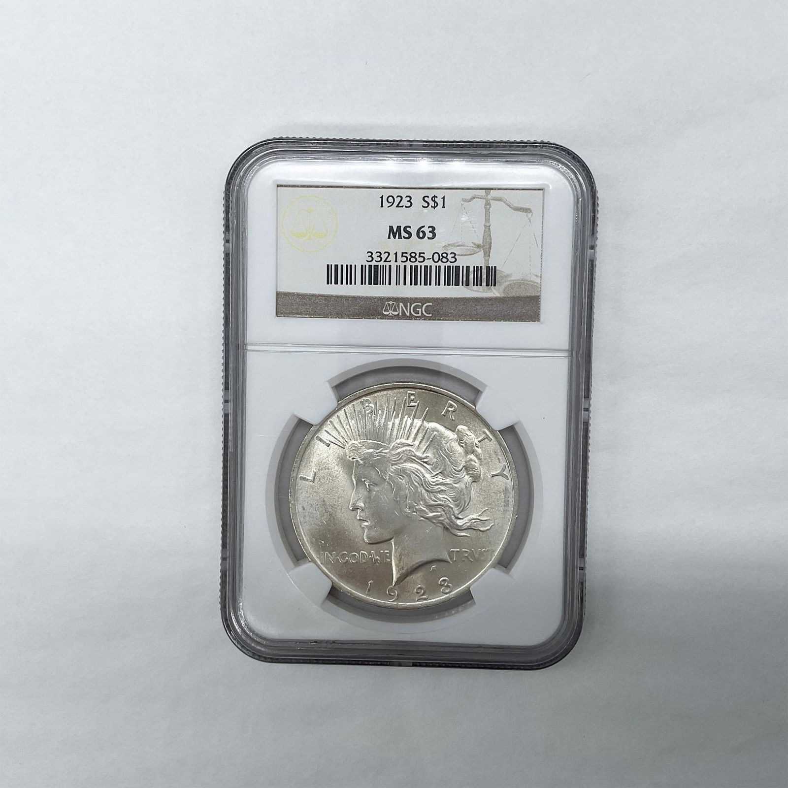 1923 Peace Silver Dollar NGC Graded MS63 (1 of 2)