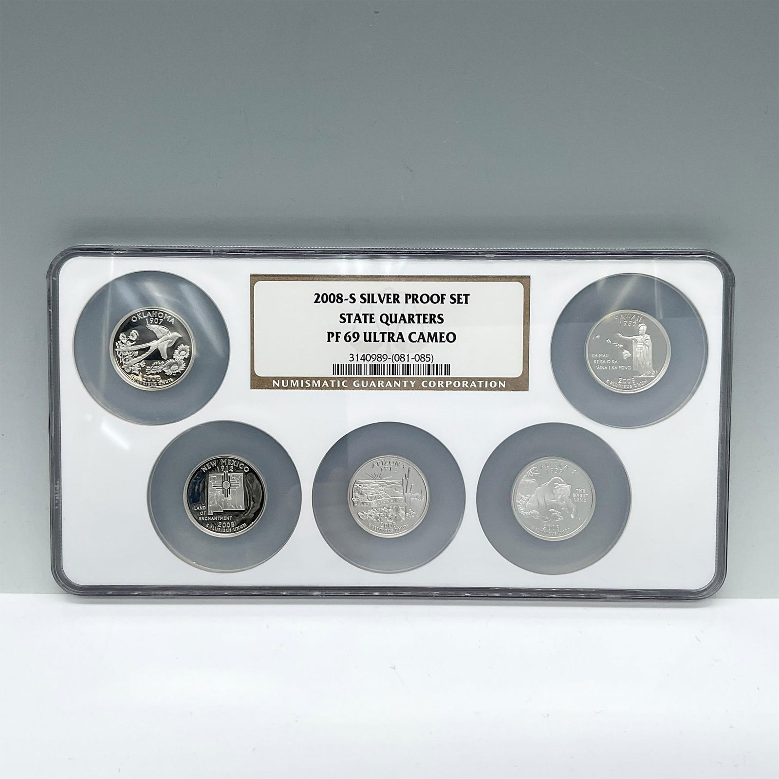 5pc 2008-S State Quarters Silver Proof Set NGC PF69 UCAM (1 of 2)