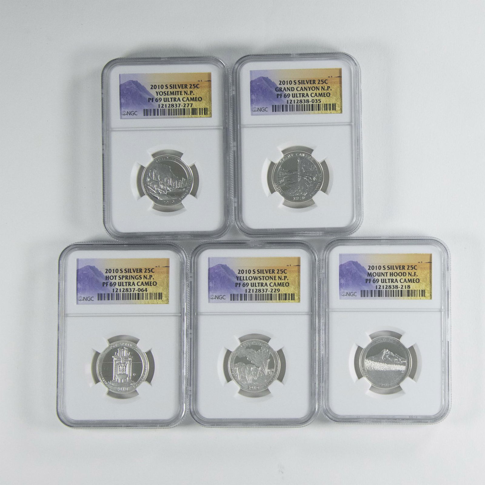 5pc 2010-S America the Beautiful Quarter Silver Proof Set NGC PF69 UCAM (1 of 4)
