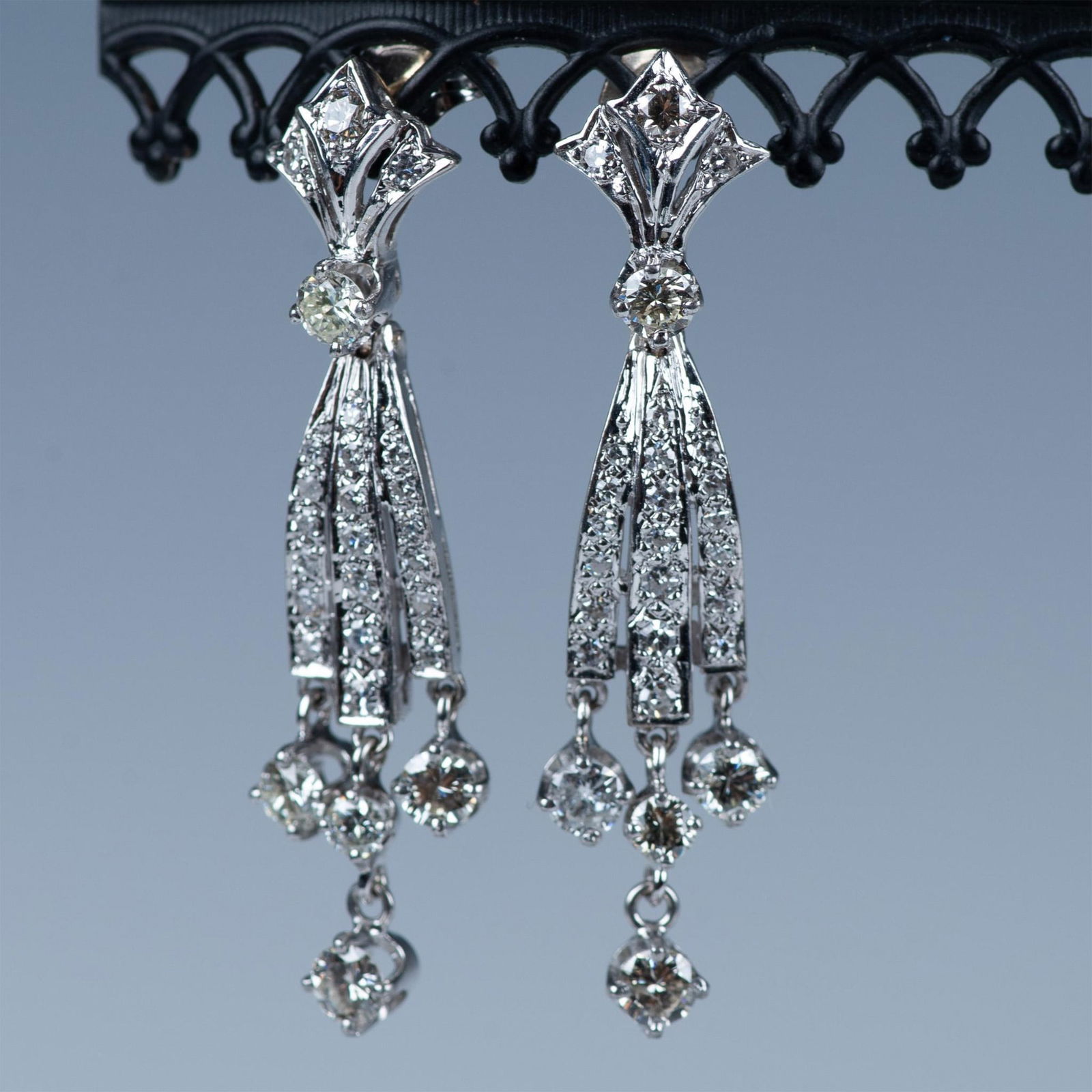 Stunning 14K White Gold and 2 Carat Diamond Earrings (1 of 11)