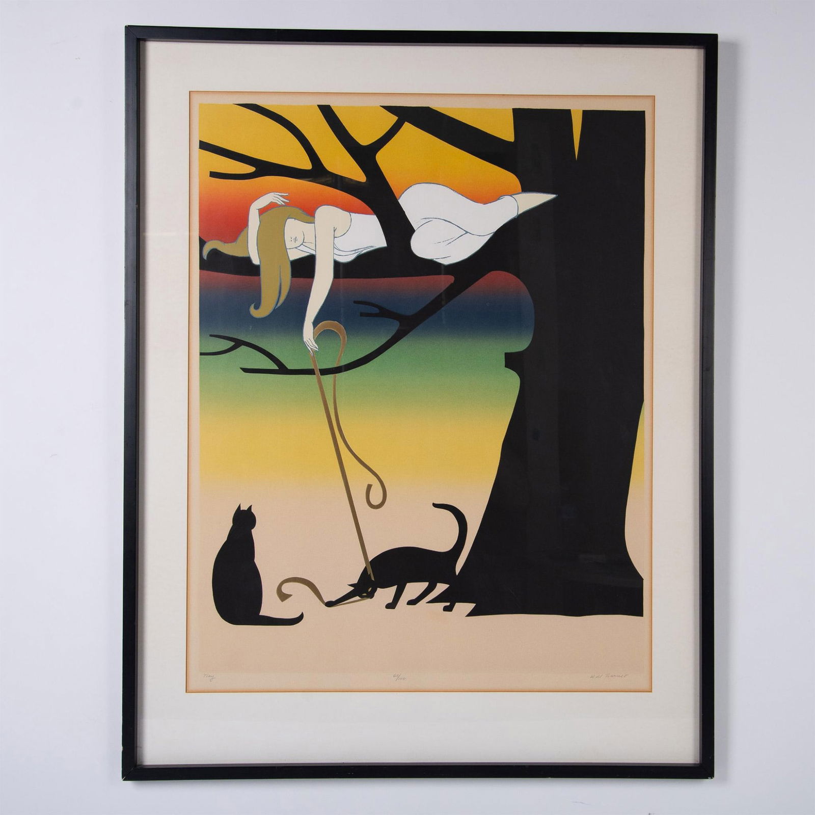 Will Barnet, Original Color Silkscreen on Paper, Signed: Large original color silkscreen on Arches paper entitled Play by American Postwar and Contemporary artist Will Barnet who used a range of camaieu colors in a representational minimalism style to depic