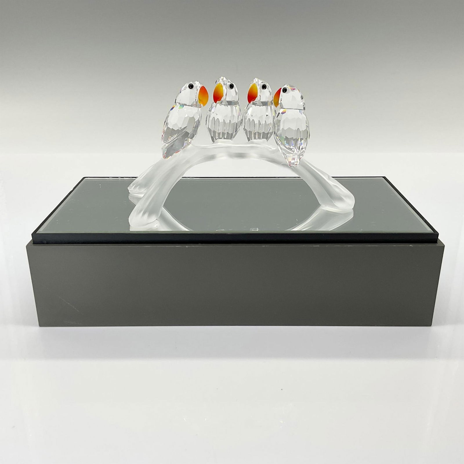 2pc Swarovski Silver Crystal Figurine, Lovebirds Baby w/Base (1 of 4)