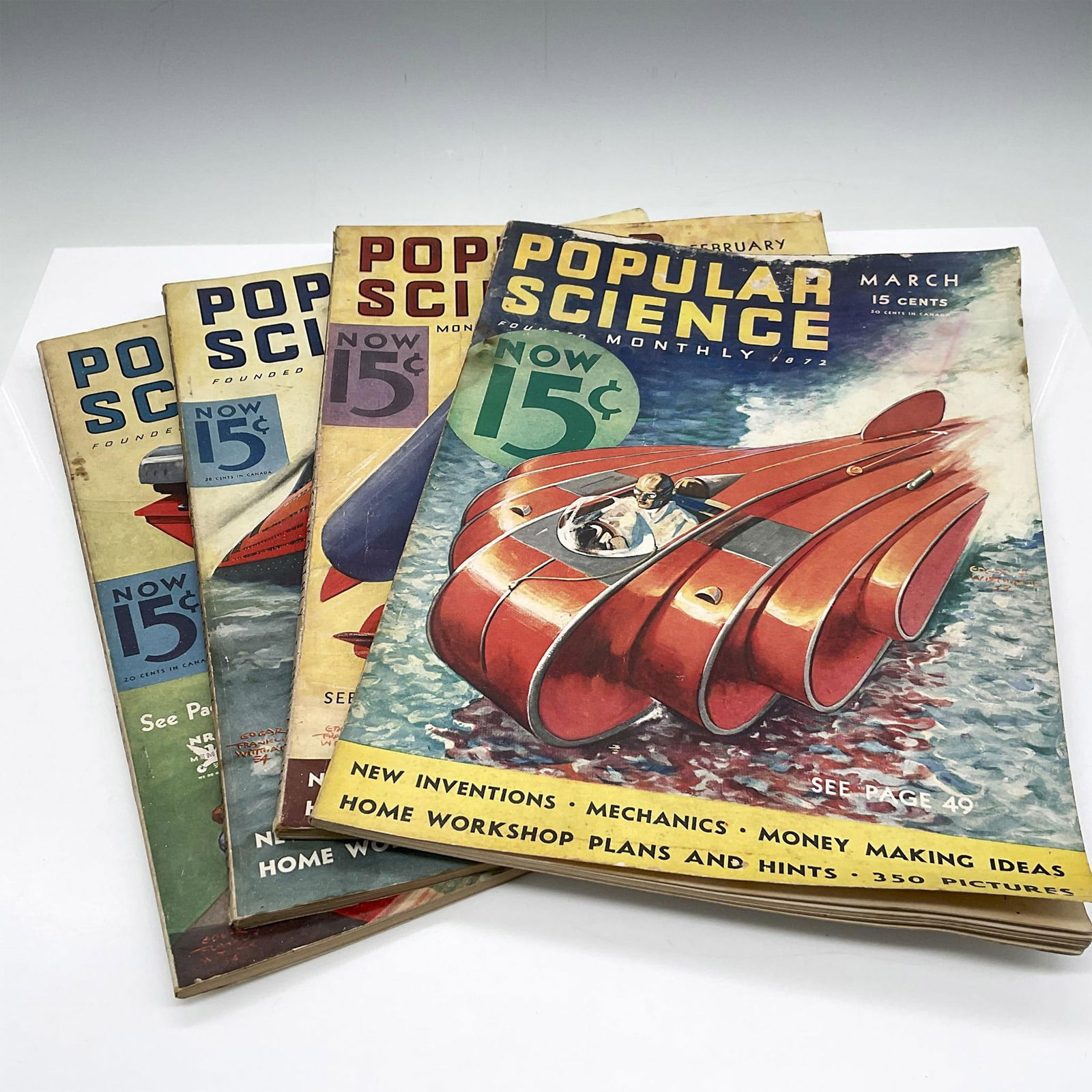 4pc Vintage Popular Science Monthly Magazine 1933-34 (1 of 5)