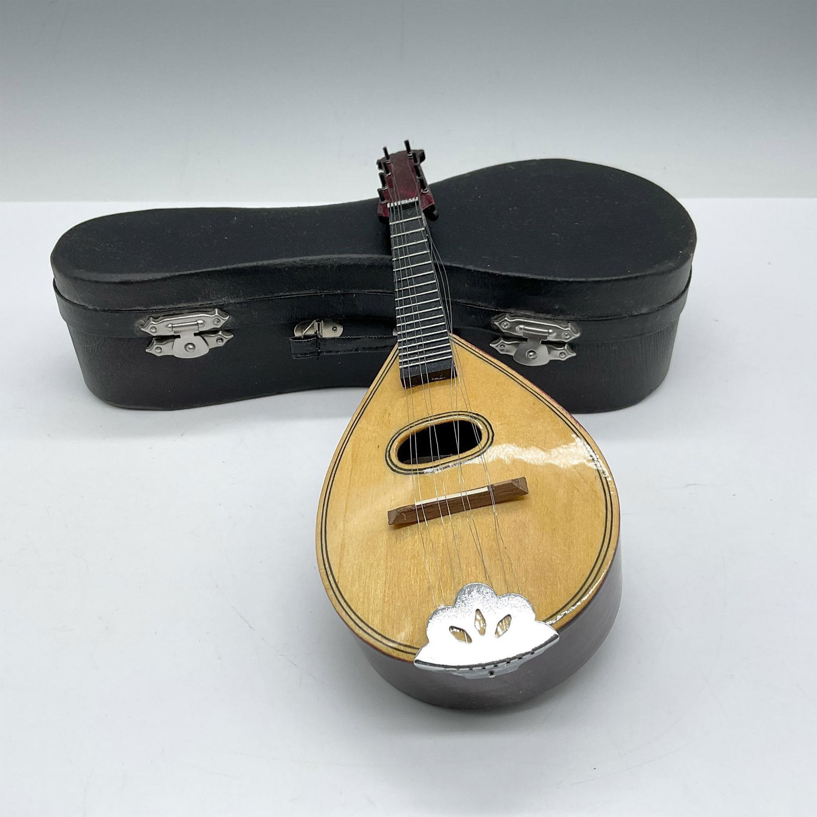Vintage Wooden Mandolin Music Box with Case (1 of 4)