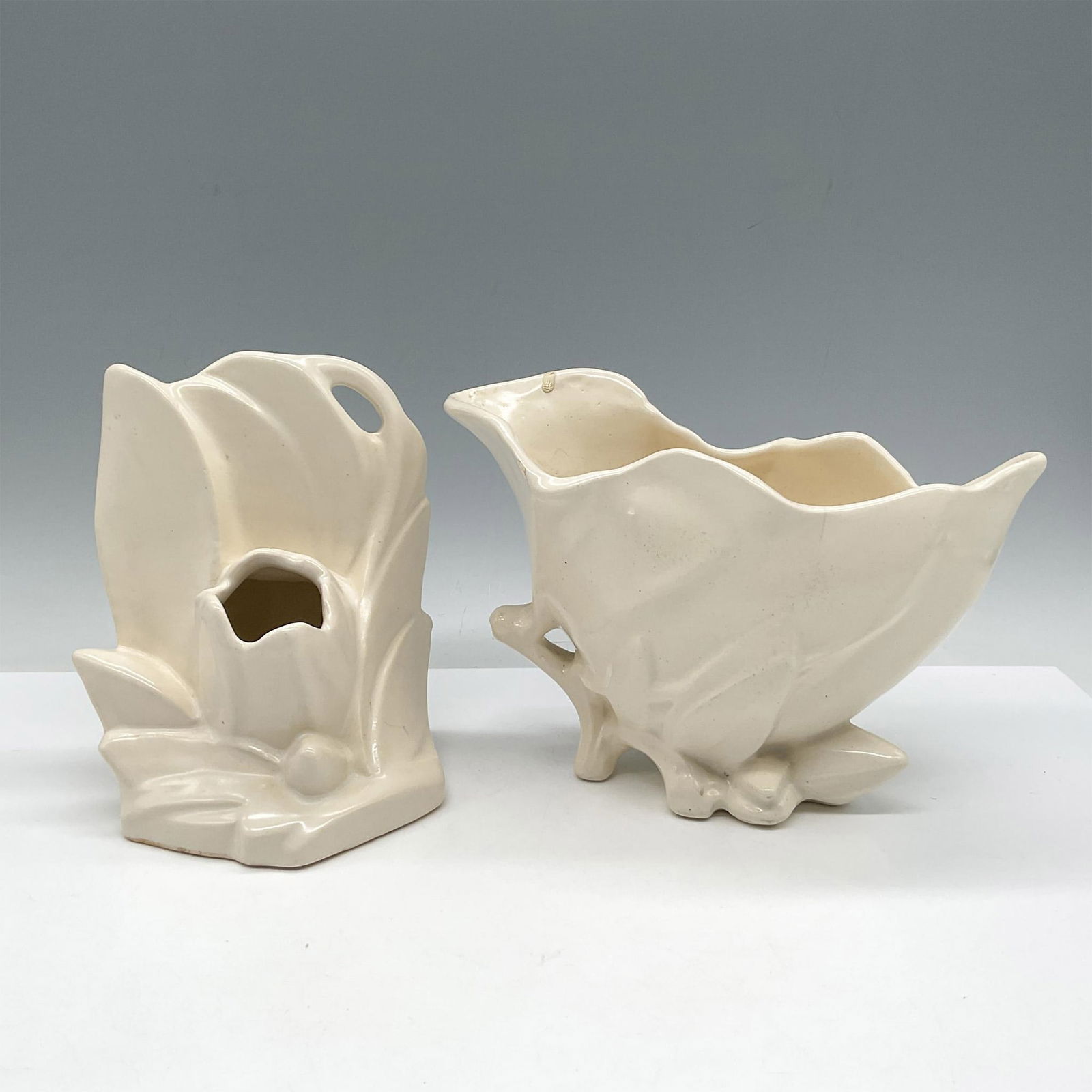 2pc Vintage Nelson McCoy Pottery, Bookend & Jardiniere (1 of 3)