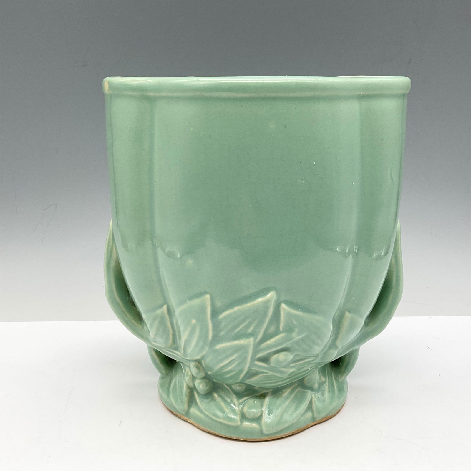 Vintage McCoy Ceramic Pottery, Sea Foam Green Vase (1 of 4)
