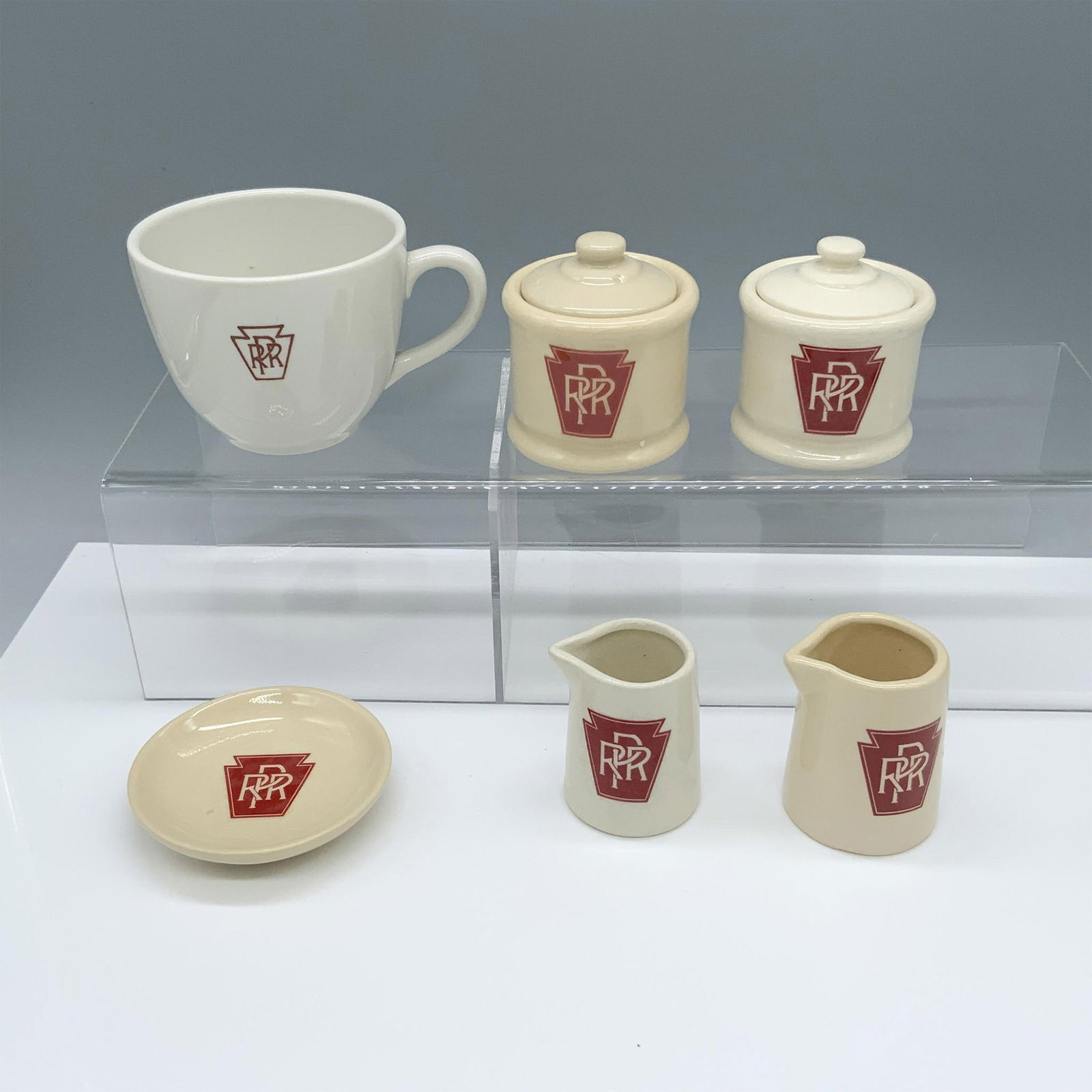 6pc Porcelain Pennsylvania Railroad Coffee Set (1 of 4)