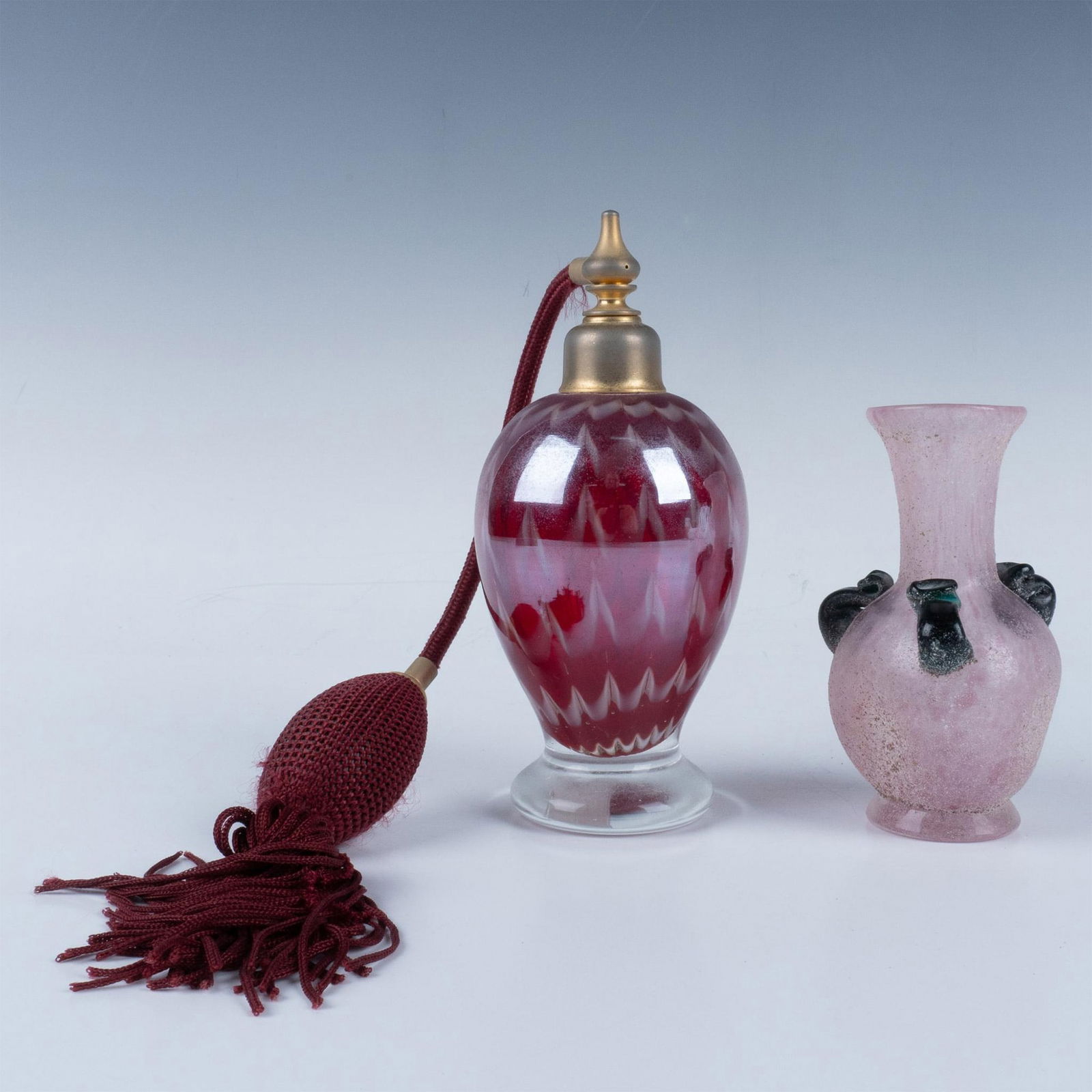 2pc Vintage Iridescent Perfume Bottle and Mini Vase (1 of 4)