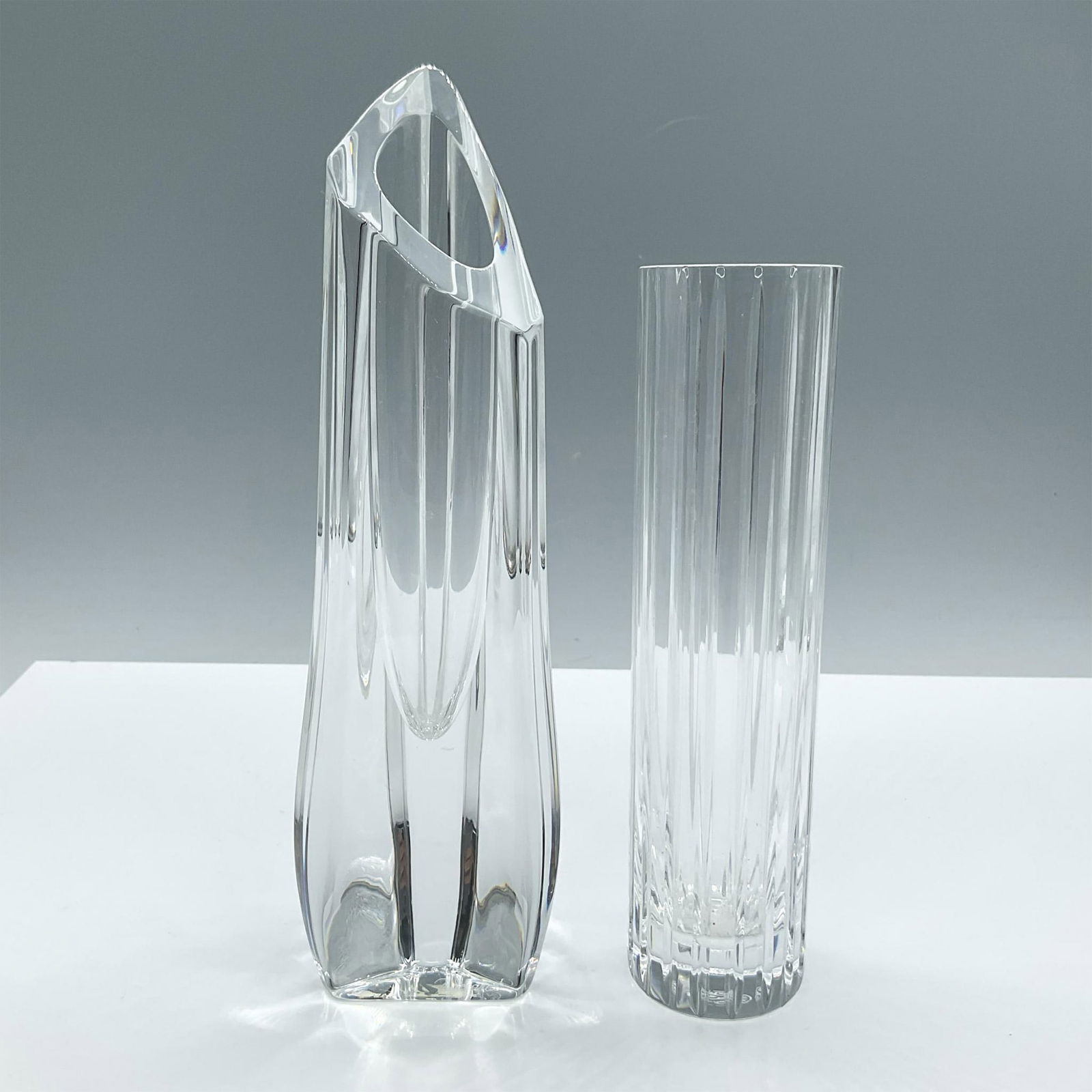 2pc Baccarat Bud Vases, Harmonie and Rose (1 of 3)