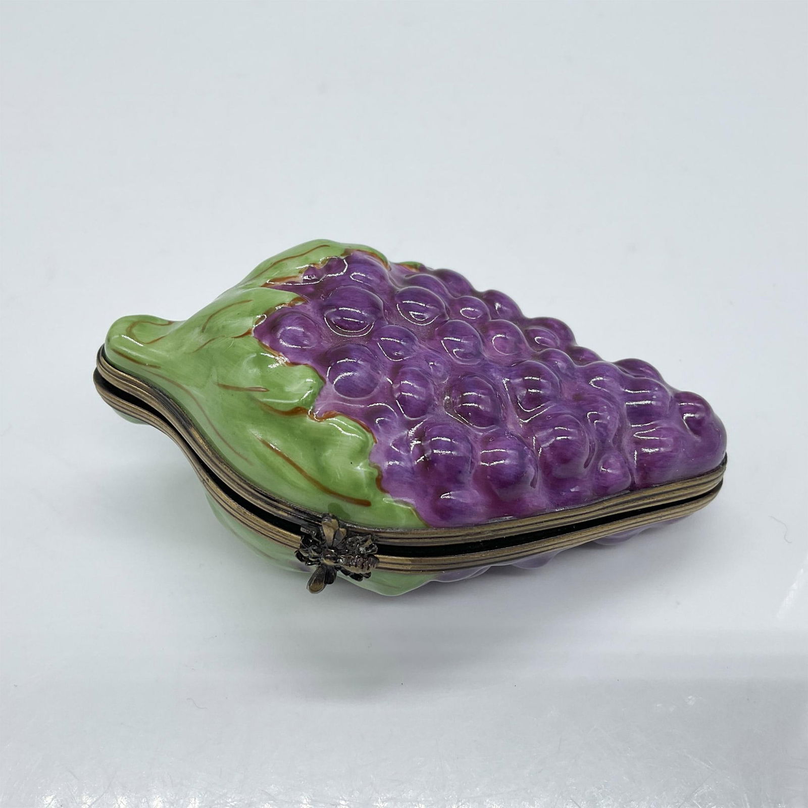 Limoges Porcelain Treasure Box, Grapes