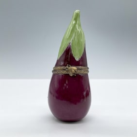 Limoges Porcelain Treasure Box, Eggplant