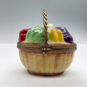 Limoges Enamel Treasure Box, Veggies Basket