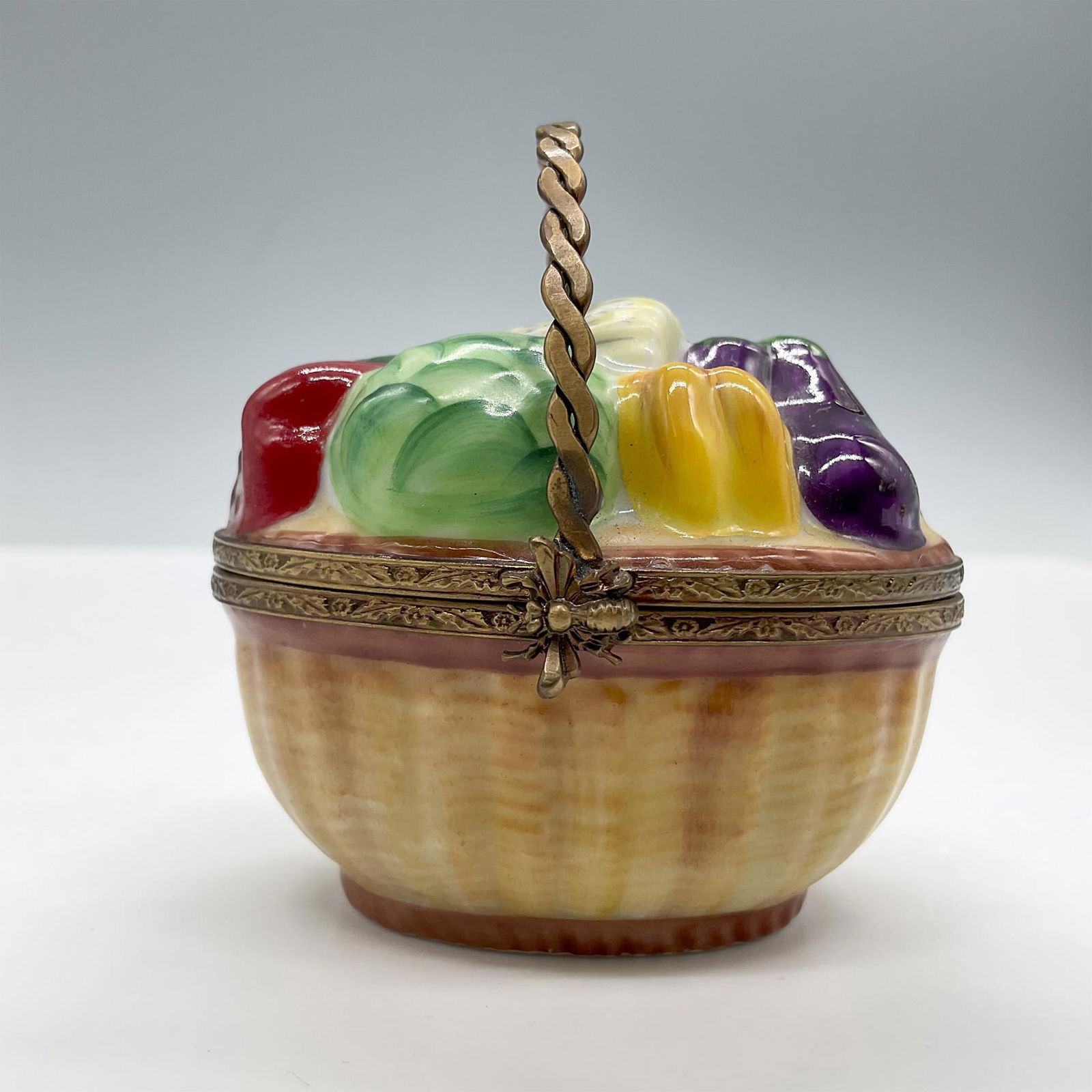 Limoges Enamel Treasure Box, Veggies Basket (1 of 4)